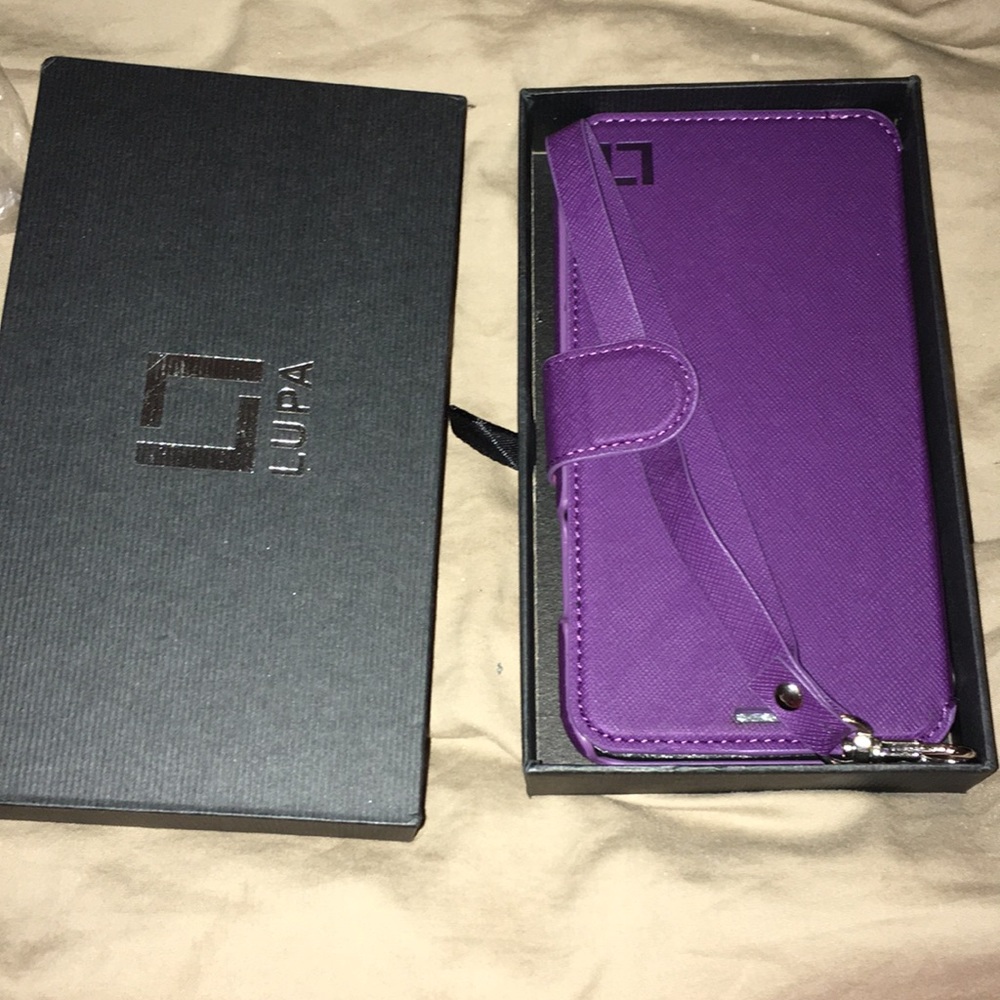 iPhone 11 purple leather wallet case